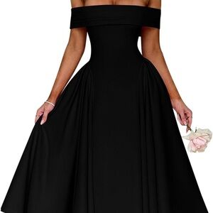 Elegant Black Midi Dress